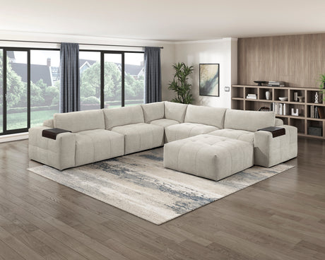 Tidal Taupe Ottoman with Caster from Homelegance - Luna Furniture