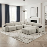 Tidal Taupe 6-Piece Modular Sectional with Ottoman from Homelegance - Luna Furniture