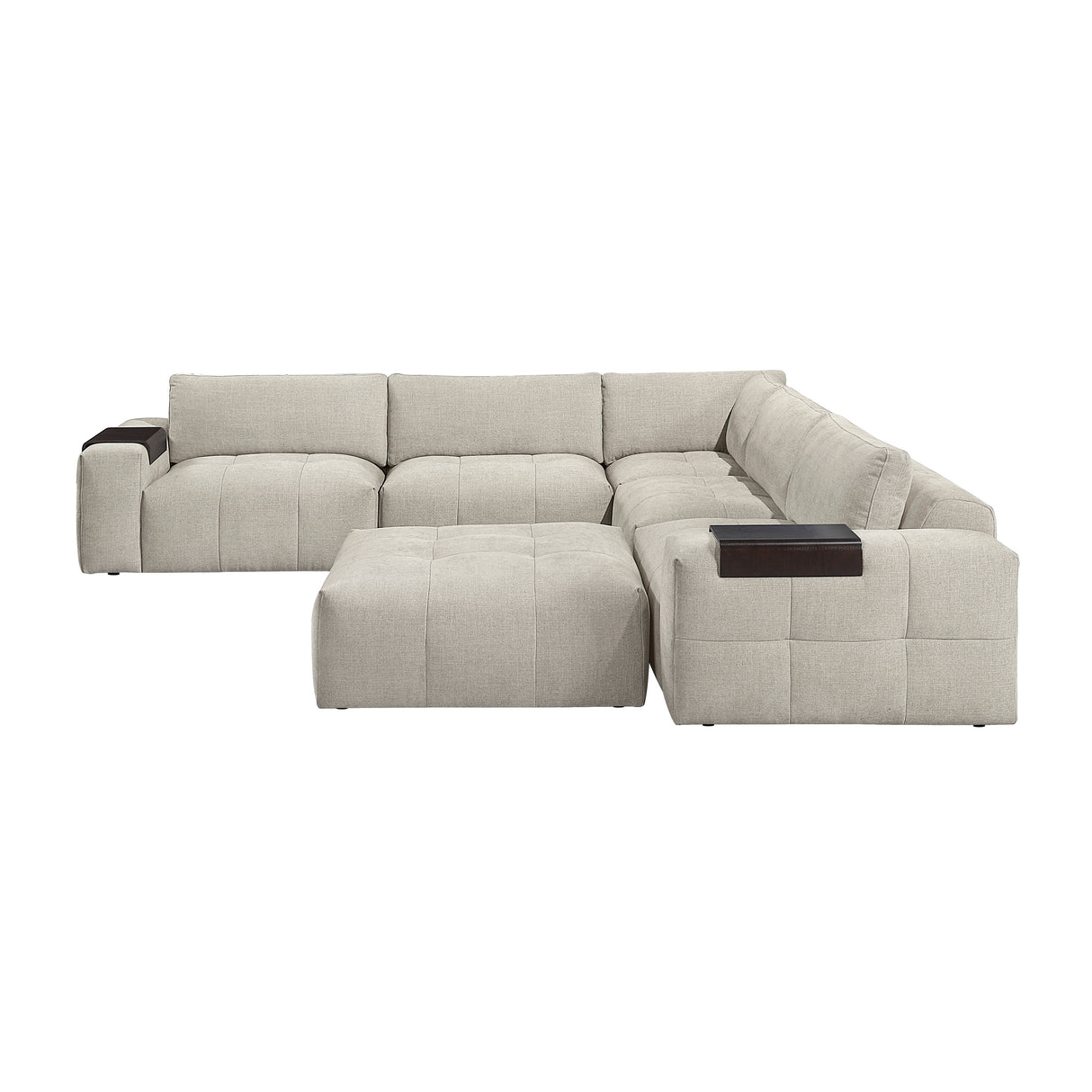 Tidal Taupe 6-Piece Modular Sectional with Ottoman from Homelegance - Luna Furniture