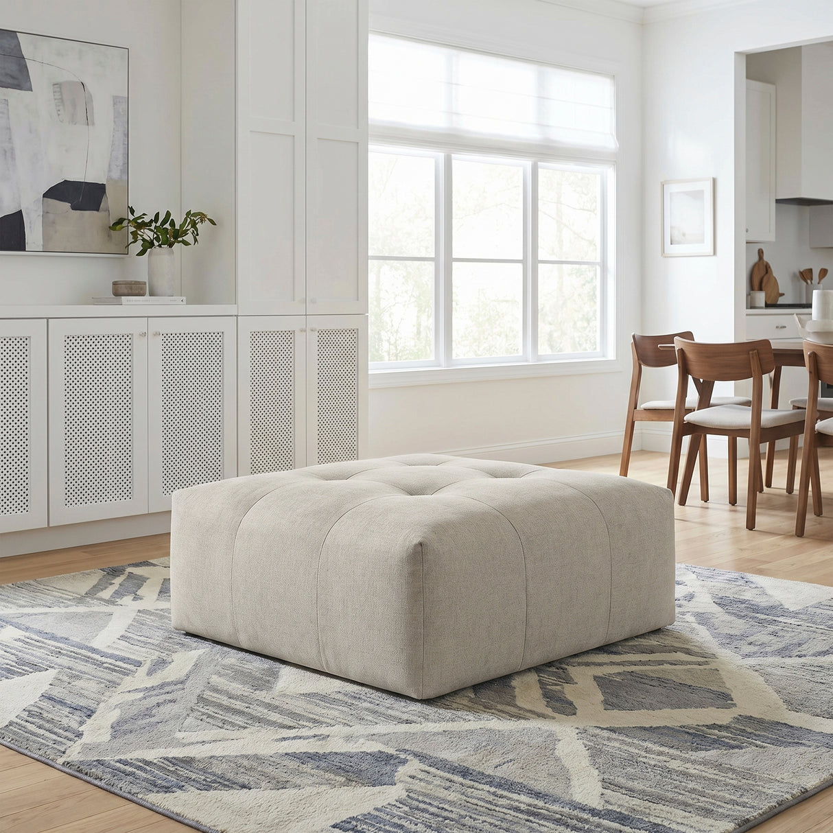 Tidal Taupe Ottoman with Caster from Homelegance - Luna Furniture