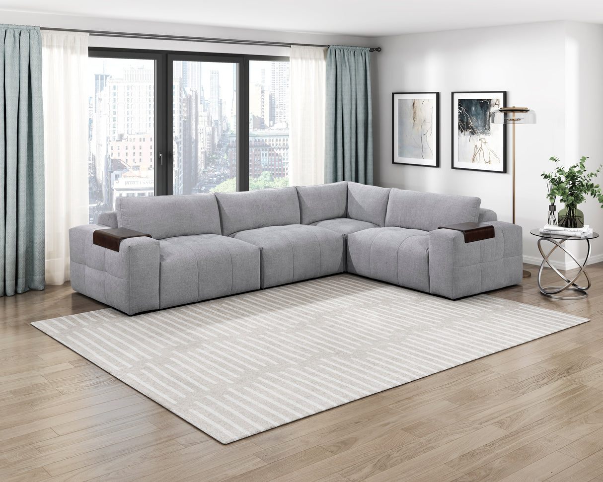 Tidal Gray 4-Piece Modular Sectional from Homelegance - Luna Furniture