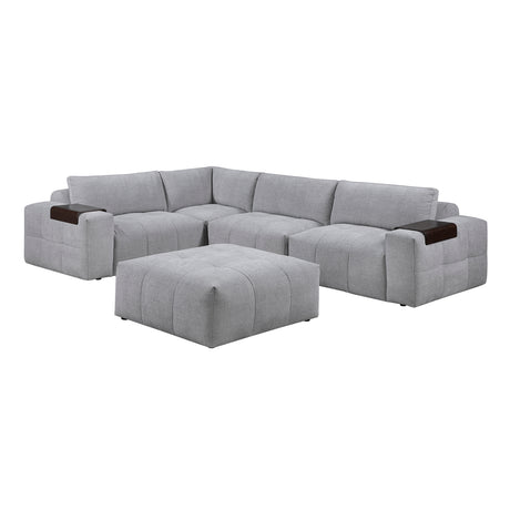 Tidal Gray 5-Piece Modular Sectional with Ottoman from Homelegance - Luna Furniture