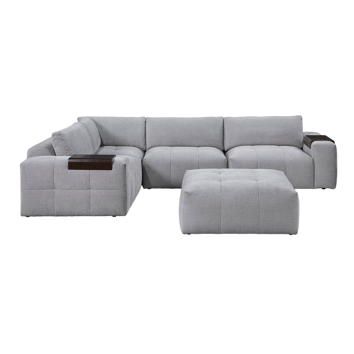 Tidal Gray 5-Piece Modular Sectional with Ottoman from Homelegance - Luna Furniture