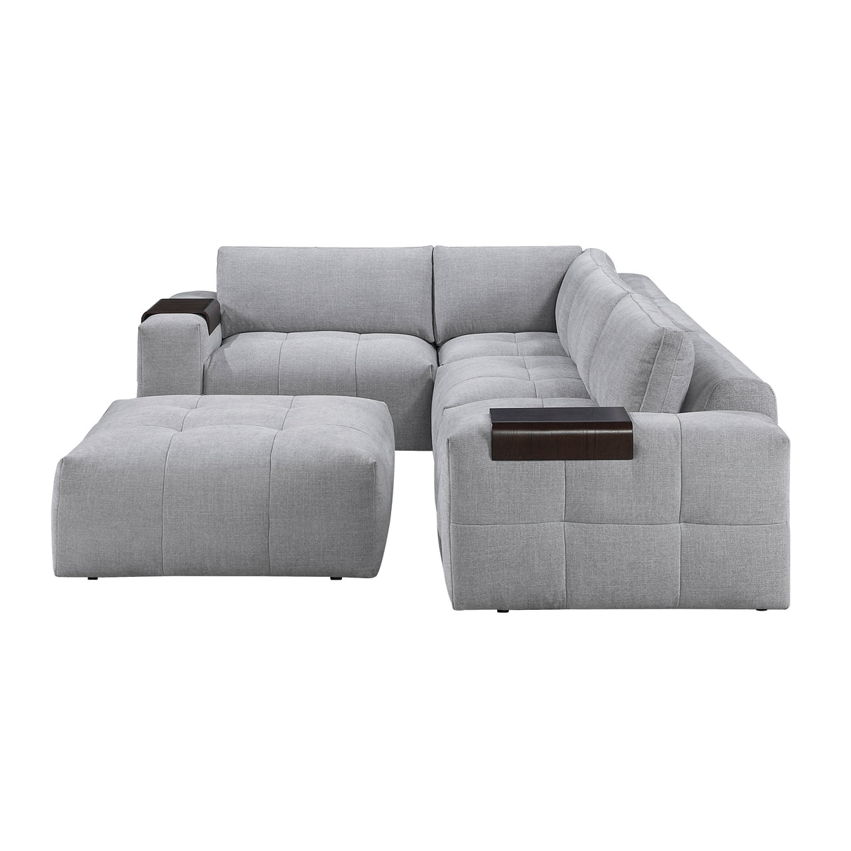 Tidal Gray 5-Piece Modular Sectional with Ottoman from Homelegance - Luna Furniture