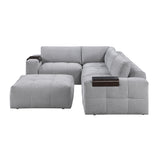 Tidal Gray 5-Piece Modular Sectional with Ottoman from Homelegance - Luna Furniture