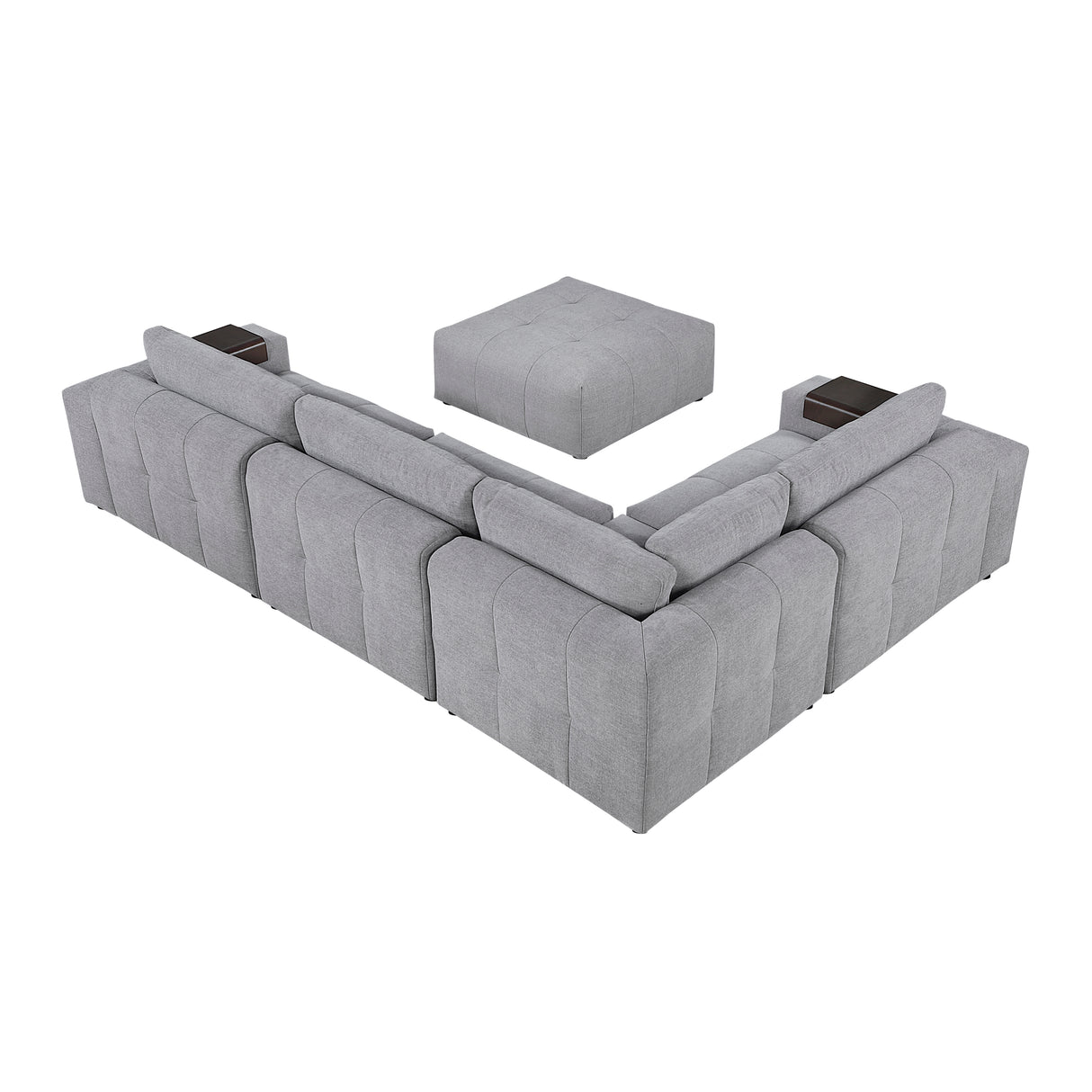 Tidal Gray 5-Piece Modular Sectional with Ottoman from Homelegance - Luna Furniture