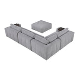 Tidal Gray 5-Piece Modular Sectional with Ottoman from Homelegance - Luna Furniture