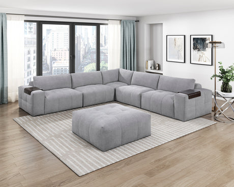 Tidal Gray Ottoman with Caster from Homelegance - Luna Furniture