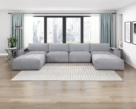 Tidal Gray Ottoman with Caster from Homelegance - Luna Furniture