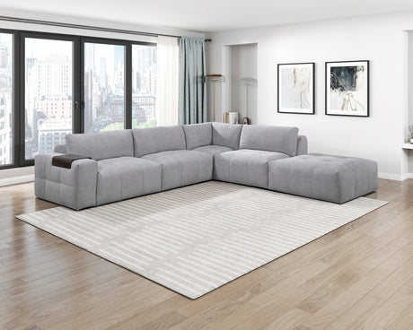 Tidal Gray Ottoman with Caster from Homelegance - Luna Furniture