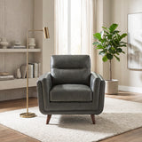 Slate Dark Gray Leather Chair