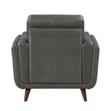 Slate Dark Gray Leather Chair