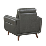 Slate Dark Gray Leather Chair