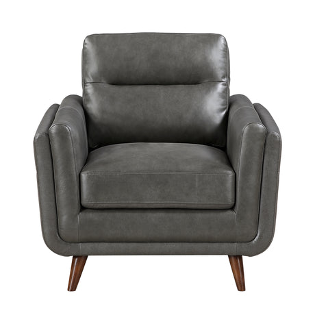Slate Dark Gray Leather Chair from Homelegance - Luna Furniture
