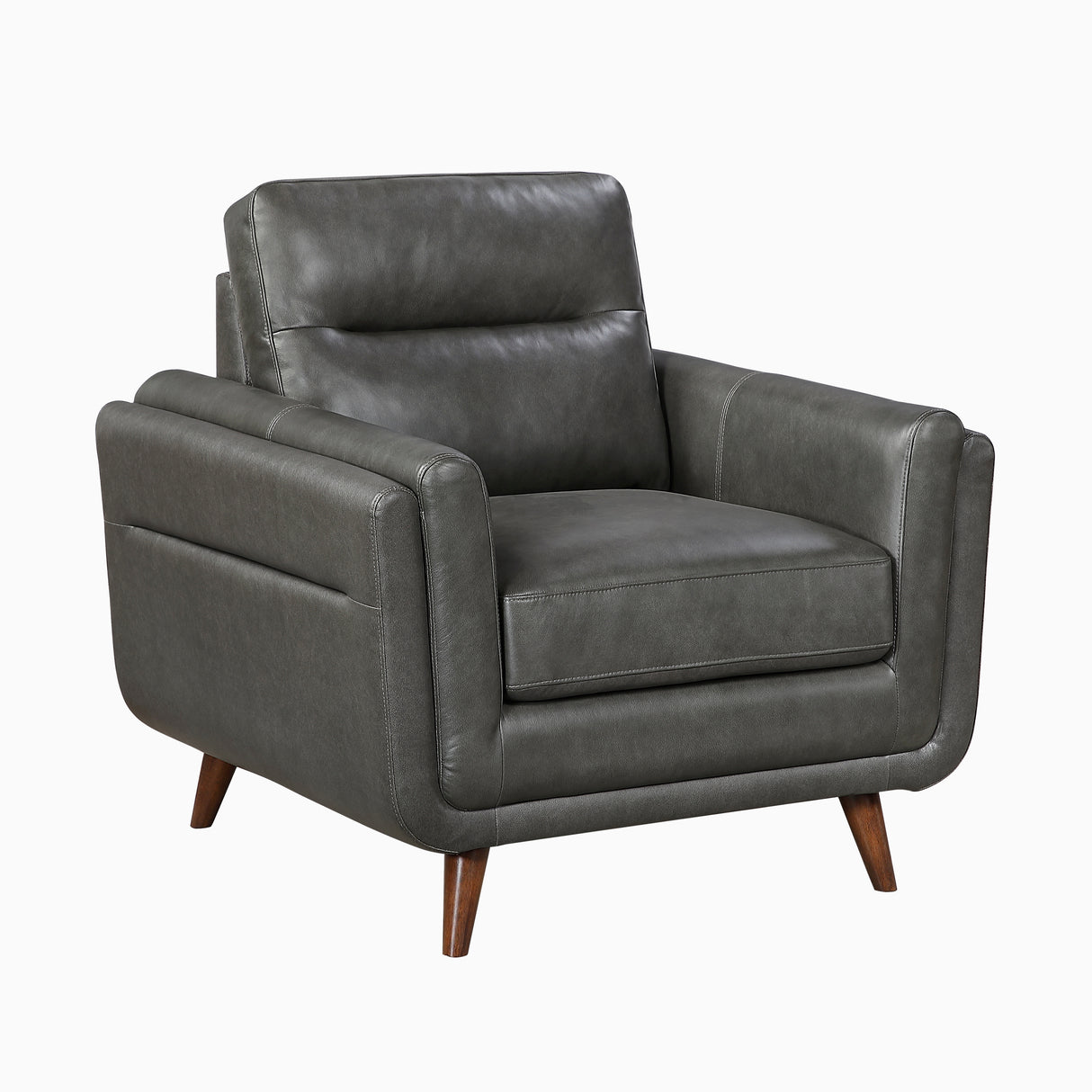 Slate Dark Gray Leather Chair