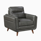 Slate Dark Gray Leather Chair
