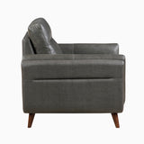 Slate Dark Gray Leather Chair