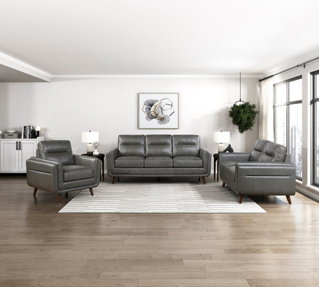 Slate Dark Gray Leather Living Room Set from Homelegance - Luna Furniture