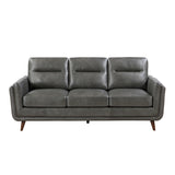 Slate Dark Gray Leather Sofa