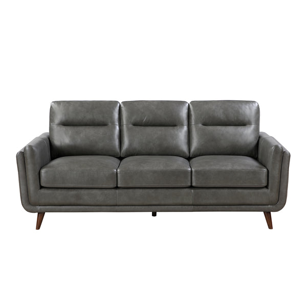 Slate Dark Gray Leather Sofa