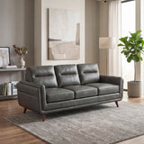 Slate Dark Gray Leather Sofa