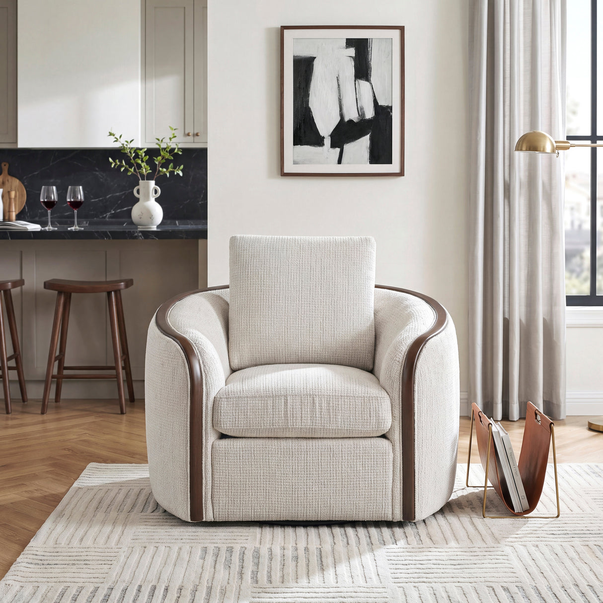 Loom Beige Swivel Chair