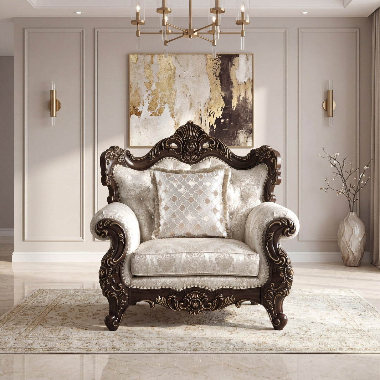 Sovereign Cherry Brown 2-Piece Living Room Set from Homelegance - Luna Furniture
