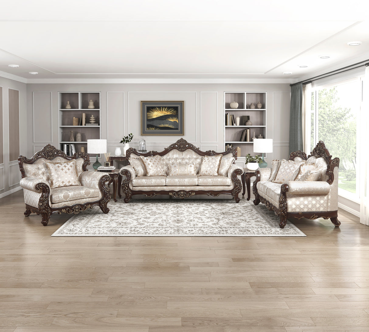 Sovereign Cherry Brown 2-Piece Living Room Set from Homelegance - Luna Furniture