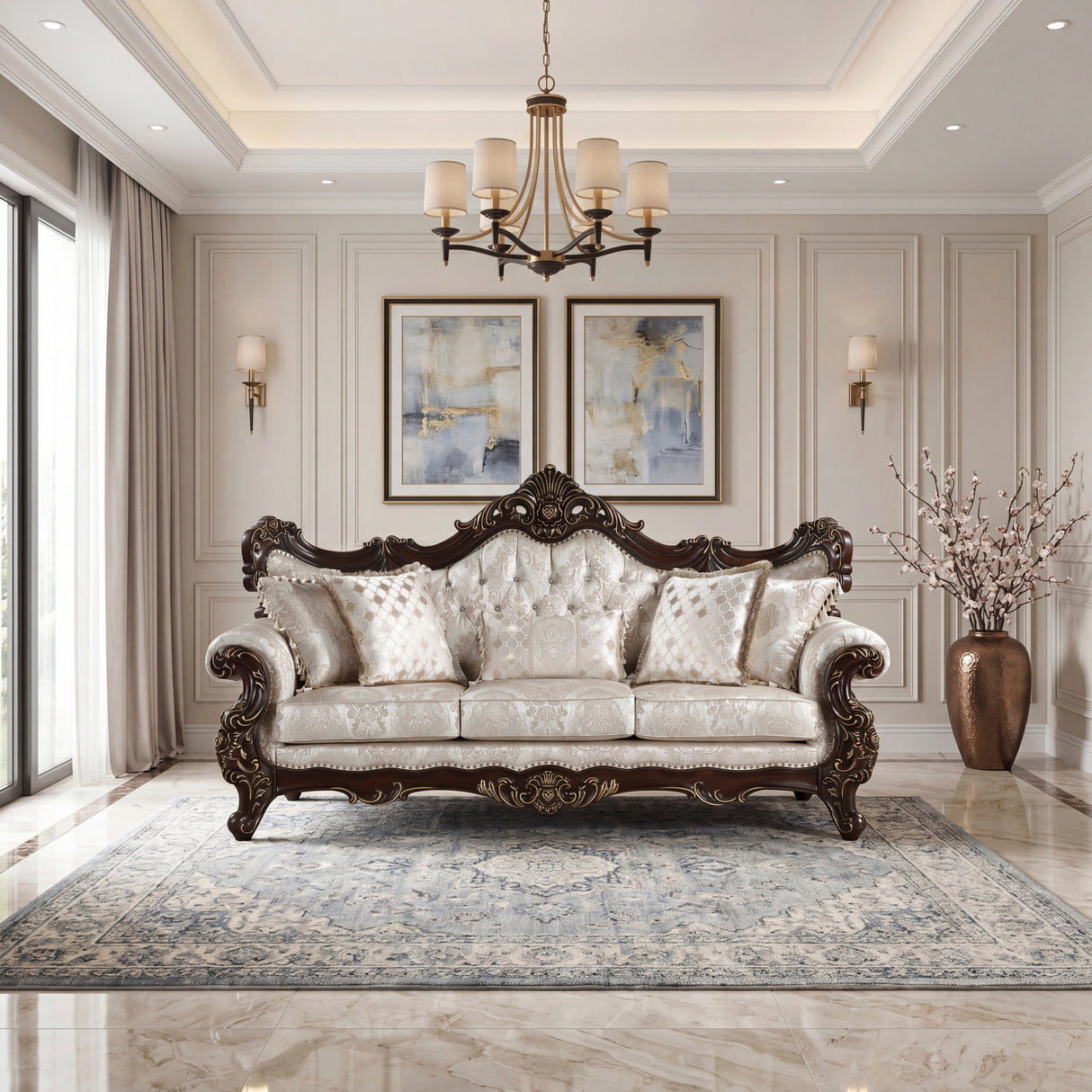 Sovereign Cherry Brown Sofa