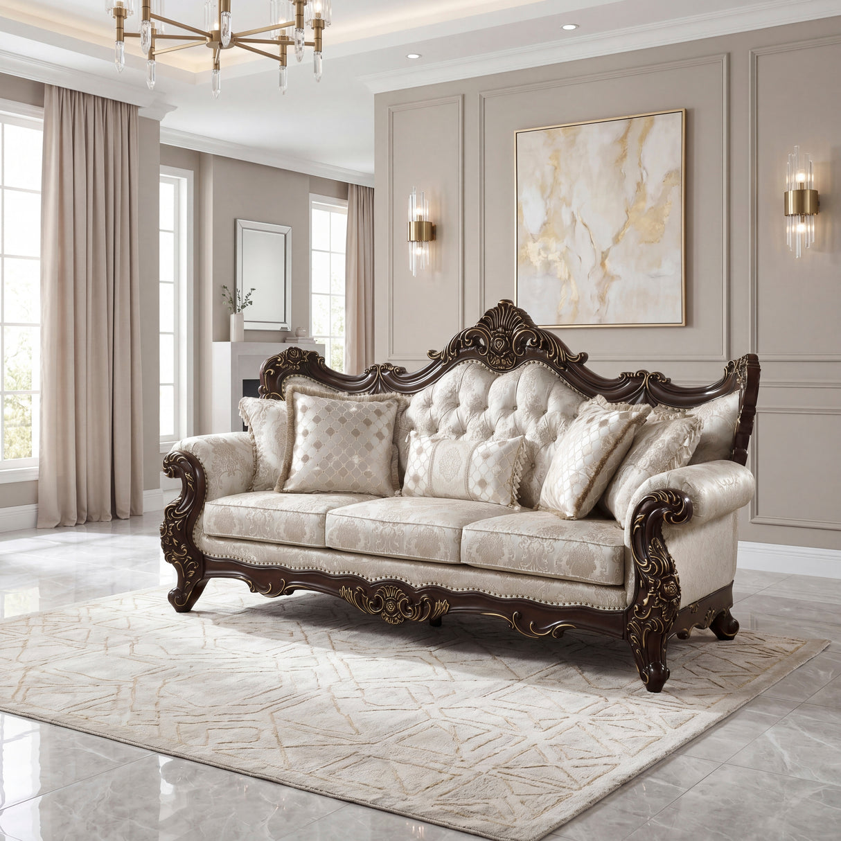 Sovereign Cherry Brown Sofa