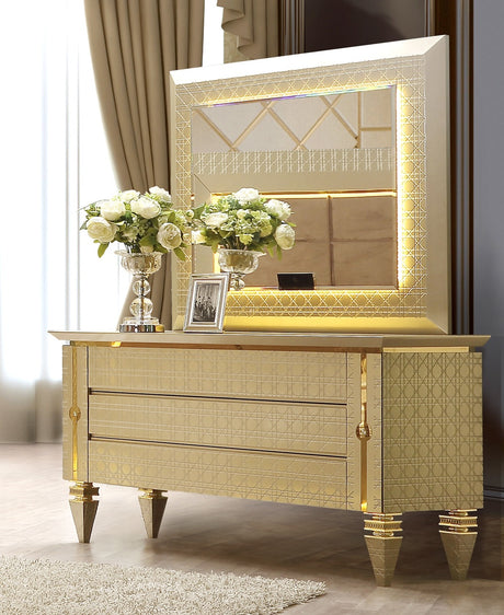 HD-918 Belle Silver 5-Piece Bedroom Set (Special Order) from Homey Design - Luna Furniture