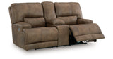 Beckley Place Earth Power Reclining Loveseat with Console from Ashley - Luna Furniture