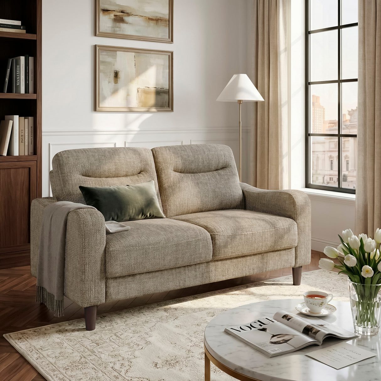 9180BRW-2 Love Seat from Homelegance - Luna Furniture