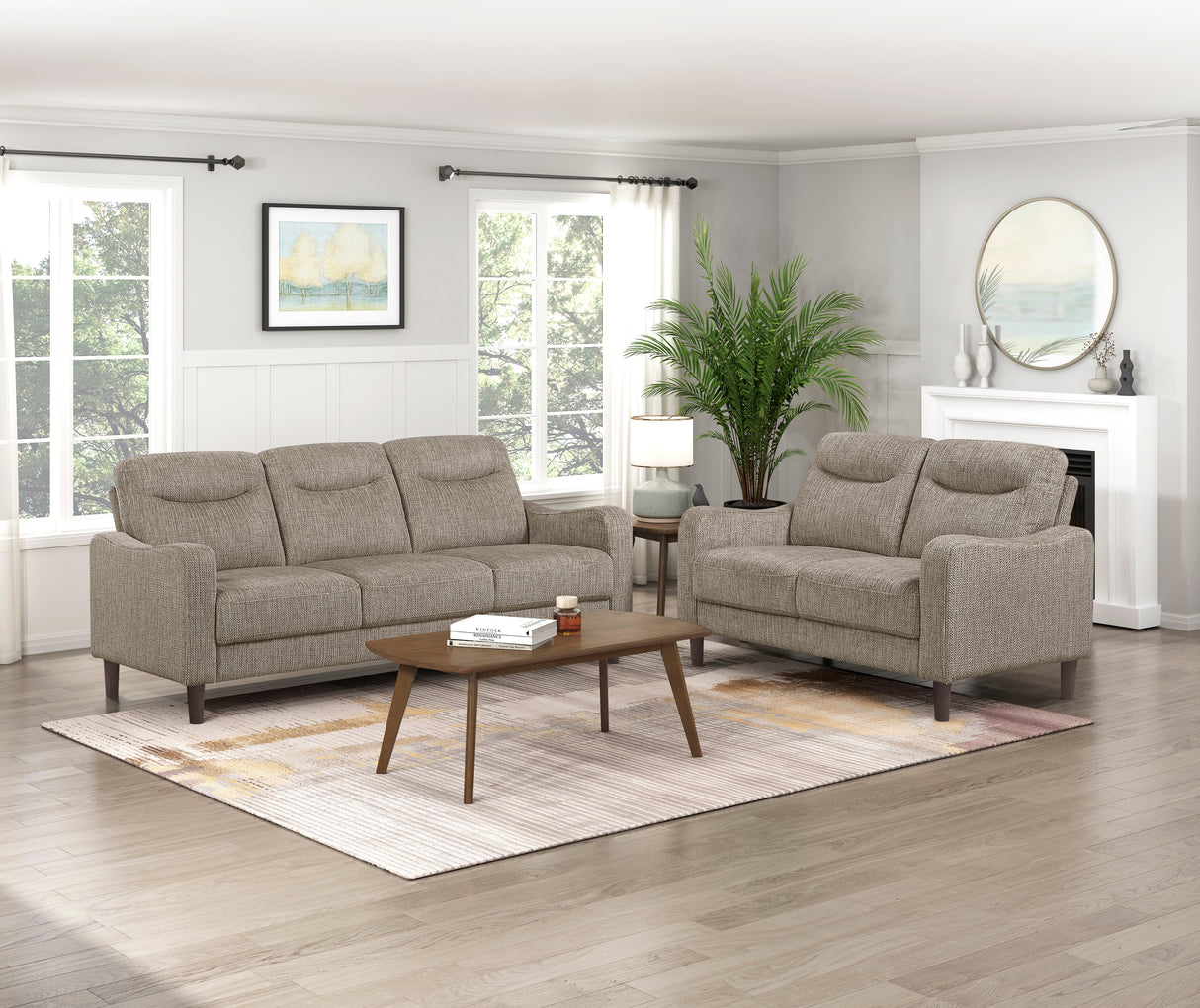 9180BRW-2 Love Seat from Homelegance - Luna Furniture