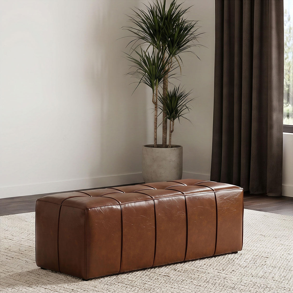 Farrell Brown Leatherette Upholstered Bench from Coaster - Luna Furniture