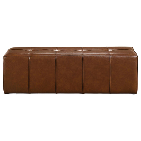 Farrell Brown Leatherette Upholstered Bench from Coaster - Luna Furniture