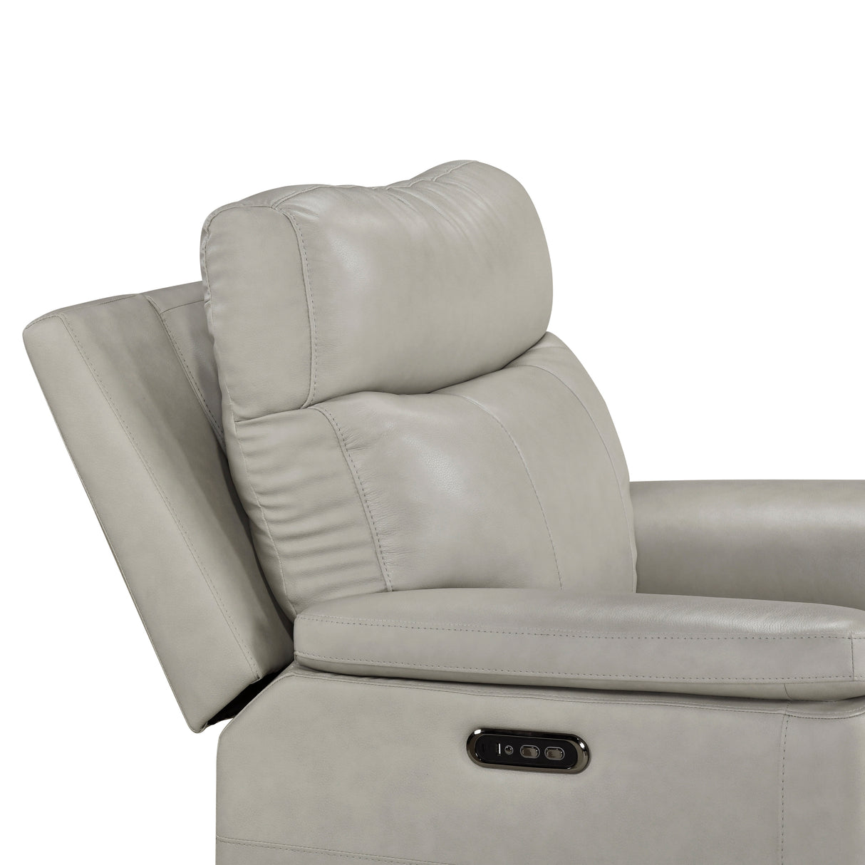 Celestia Light Gray Power Glider Reclining Chair with Power Headrest