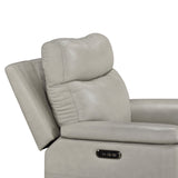 Celestia Light Gray Power Glider Reclining Chair with Power Headrest