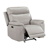 Celestia Light Gray Power Glider Reclining Chair with Power Headrest