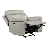 Celestia Light Gray Power Glider Reclining Chair with Power Headrest
