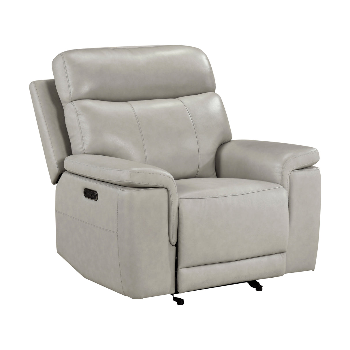 Celestia Light Gray Power Glider Reclining Chair with Power Headrest