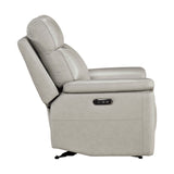 Celestia Light Gray Power Glider Reclining Chair with Power Headrest
