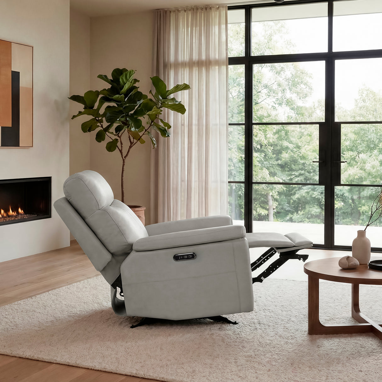 9199TPE-1PWH Power Glider Reclining Chair with Power Headrest from Homelegance - Luna Furniture