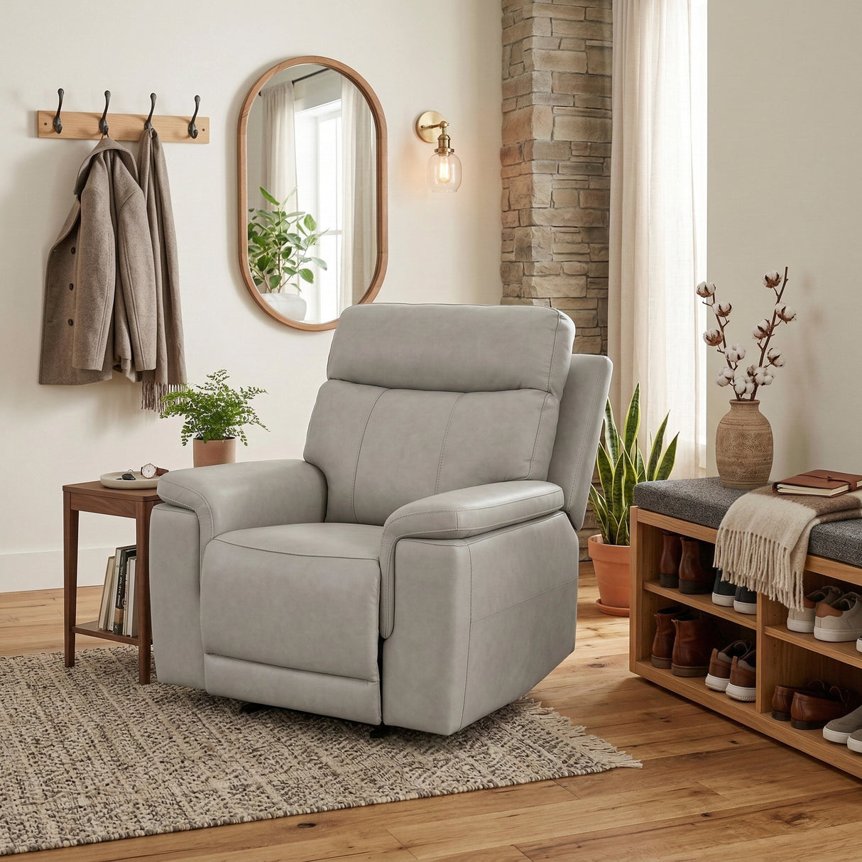 9199TPE-1PWH Power Glider Reclining Chair with Power Headrest from Homelegance - Luna Furniture