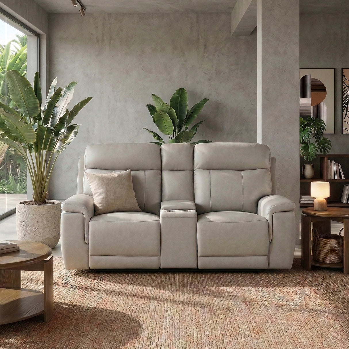 9199TPE-2PWH Power Double Reclining Love Seat with Power Headrest and Center Console from Homelegance - Luna Furniture