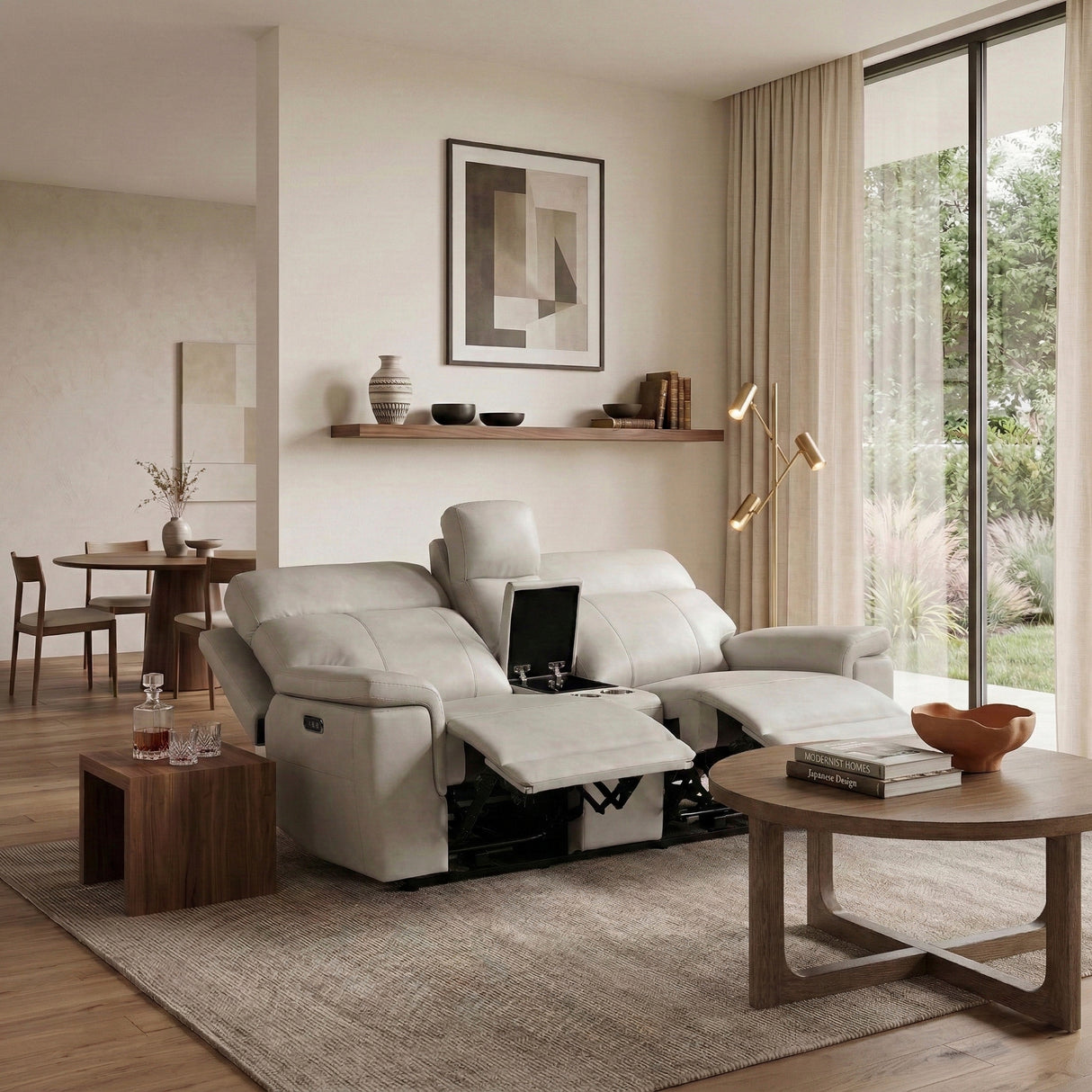 9199TPE-2PWH Power Double Reclining Love Seat with Power Headrest and Center Console from Homelegance - Luna Furniture