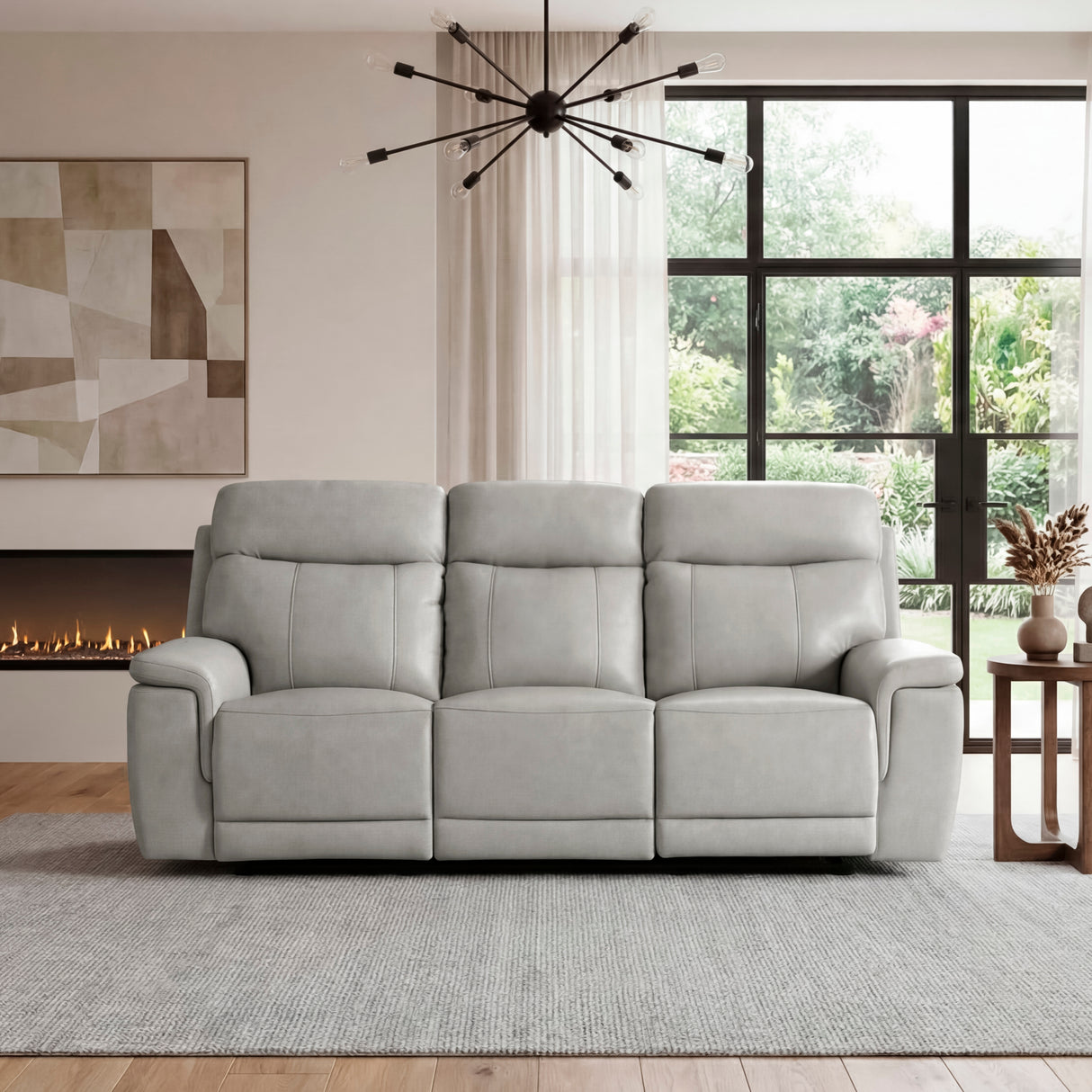 Celestia Light Gray Power Reclining Living Room Set