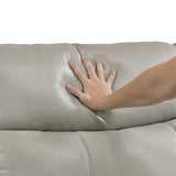 Celestia Light Gray Power Double Reclining Loveseat with Power Headrest and Center Console