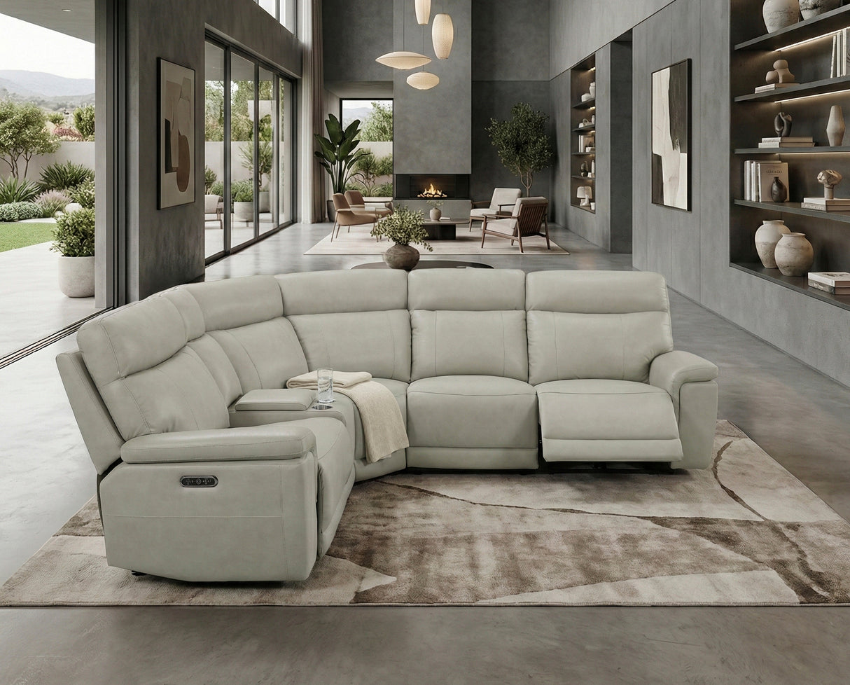 Celestia Taupe 6-Piece Power Reclining Sectional from Homelegance - Luna Furniture