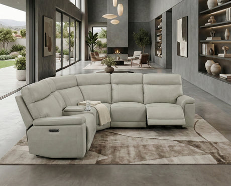 Celestia Taupe 6-Piece Power Reclining Sectional from Homelegance - Luna Furniture